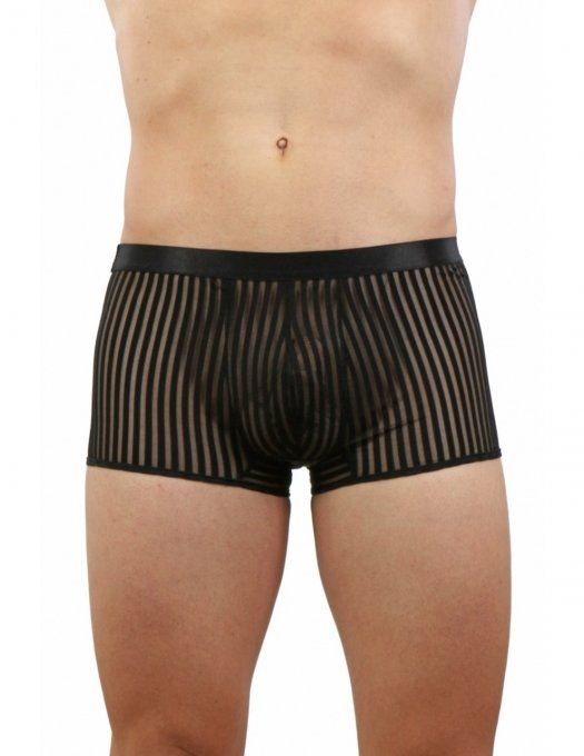 SPAZM - BOXER HOMME RAYE MICRO RESILLE TRANSPARENTE ET OPAQUE