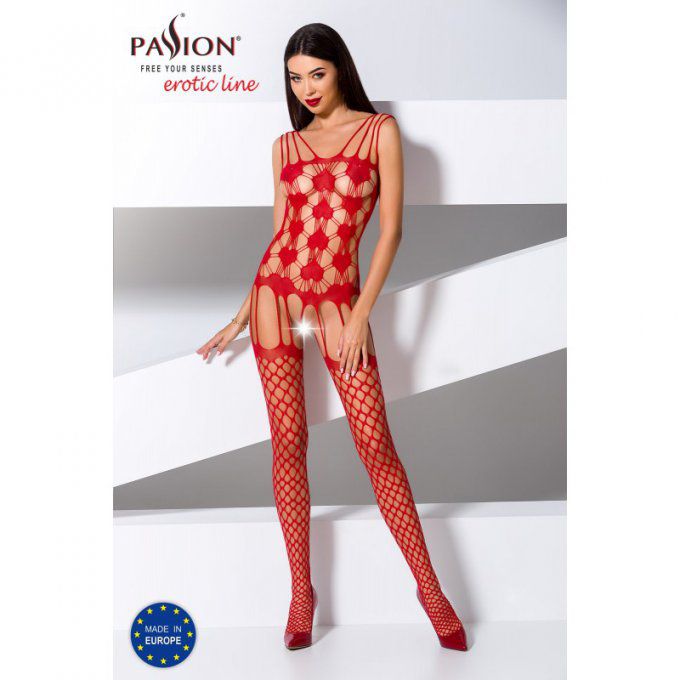 PASSION - FEMME BS067 BODYSTOCKING ROUGE