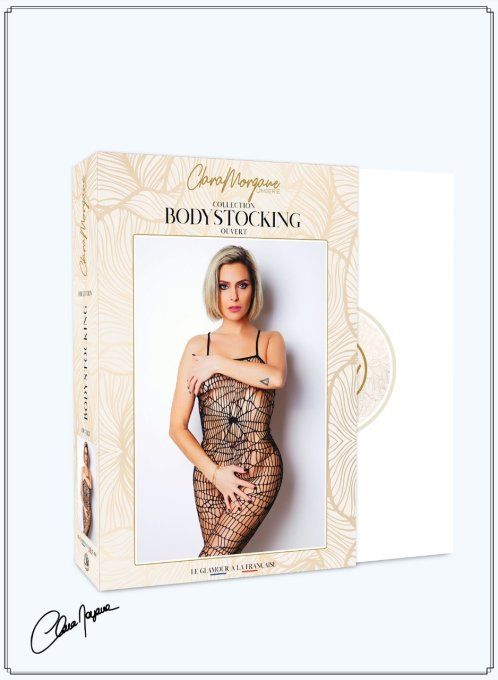 BODYSTOCKING RESILLE DESTRUCTUREE OUVERT ENTRE JAMBES