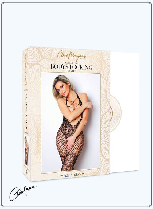 BODYSTOCKING RESILLE MOTIF LACAGE OUVERT ENTRE JAMBES