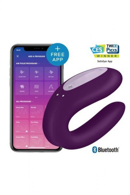 DOUBLE JOY VIOLET RECHARGEABLE COMMANDE BLUETOOTH ANDROID