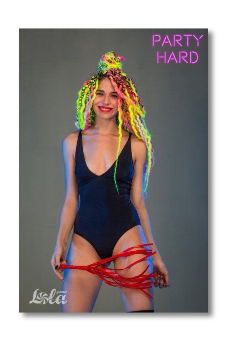PARTY HARD - FOUET MARTINET ROUGE 75CM