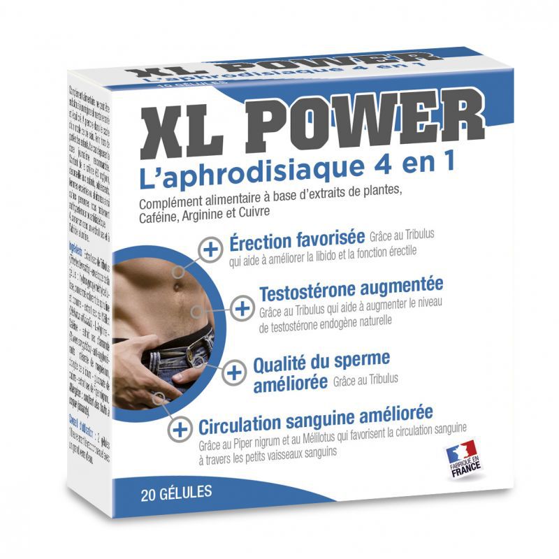 XL POWER APHRODISIAQUE ET ÉRECTION CAPSULES 20 CAP